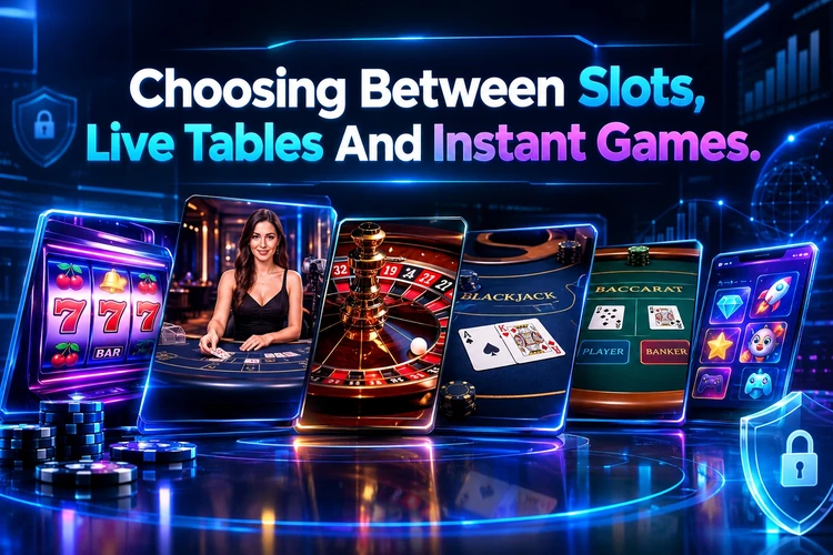 Choosing Between Slots, Live Tables And Instant Games